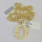 10k Gold Initial O Charm Rope Chain 16"-26" 2.5mm SET Necklace Alphabet Pendant