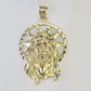 Real 10K Jesus Head Pendant Charm Yellow Gold Genuine 1.5"-2"