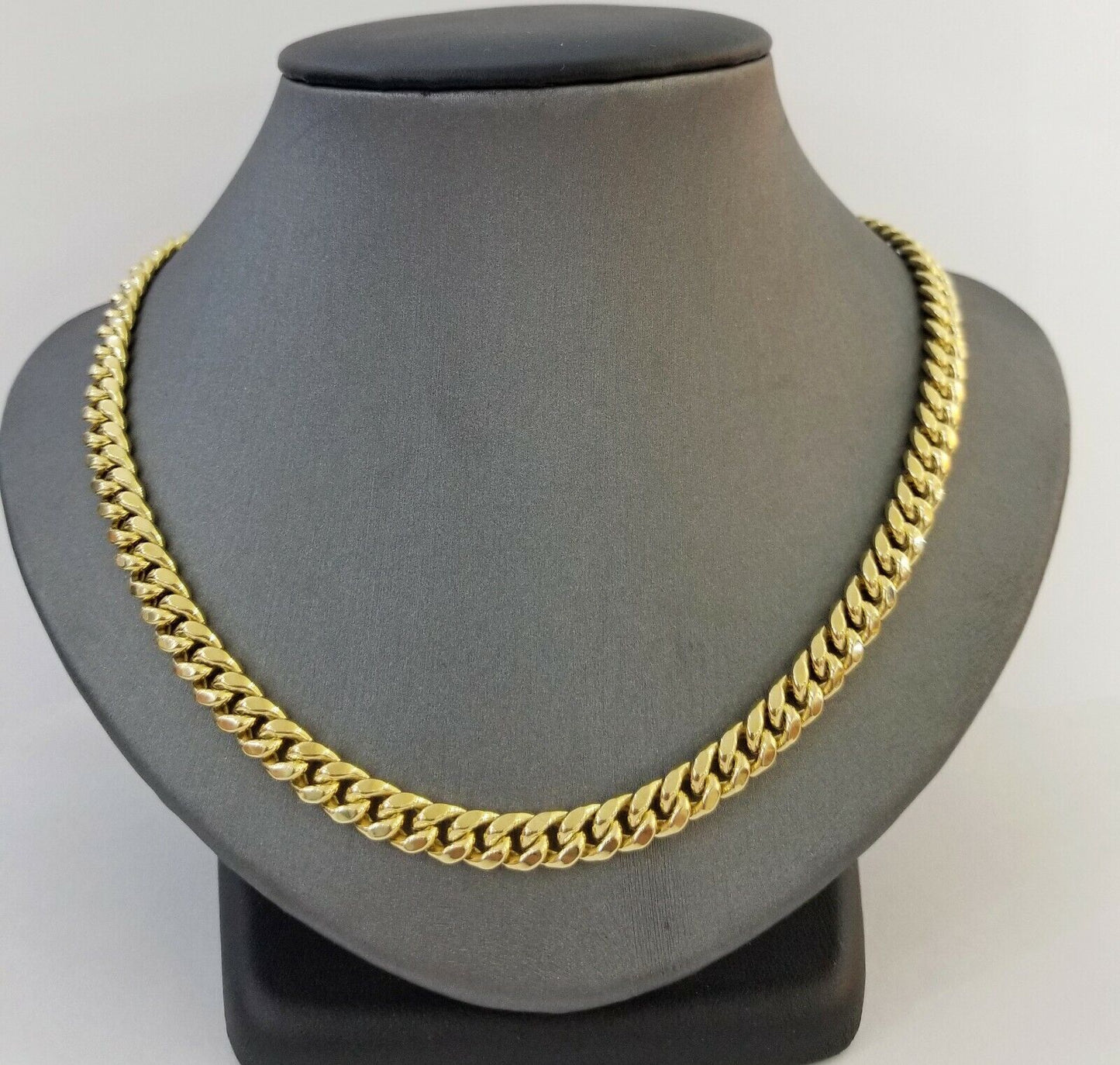 14k Yellow Gold 8mm Miami Cuban Link Chain Necklace 18"-28" Inch Real 14KT Men's