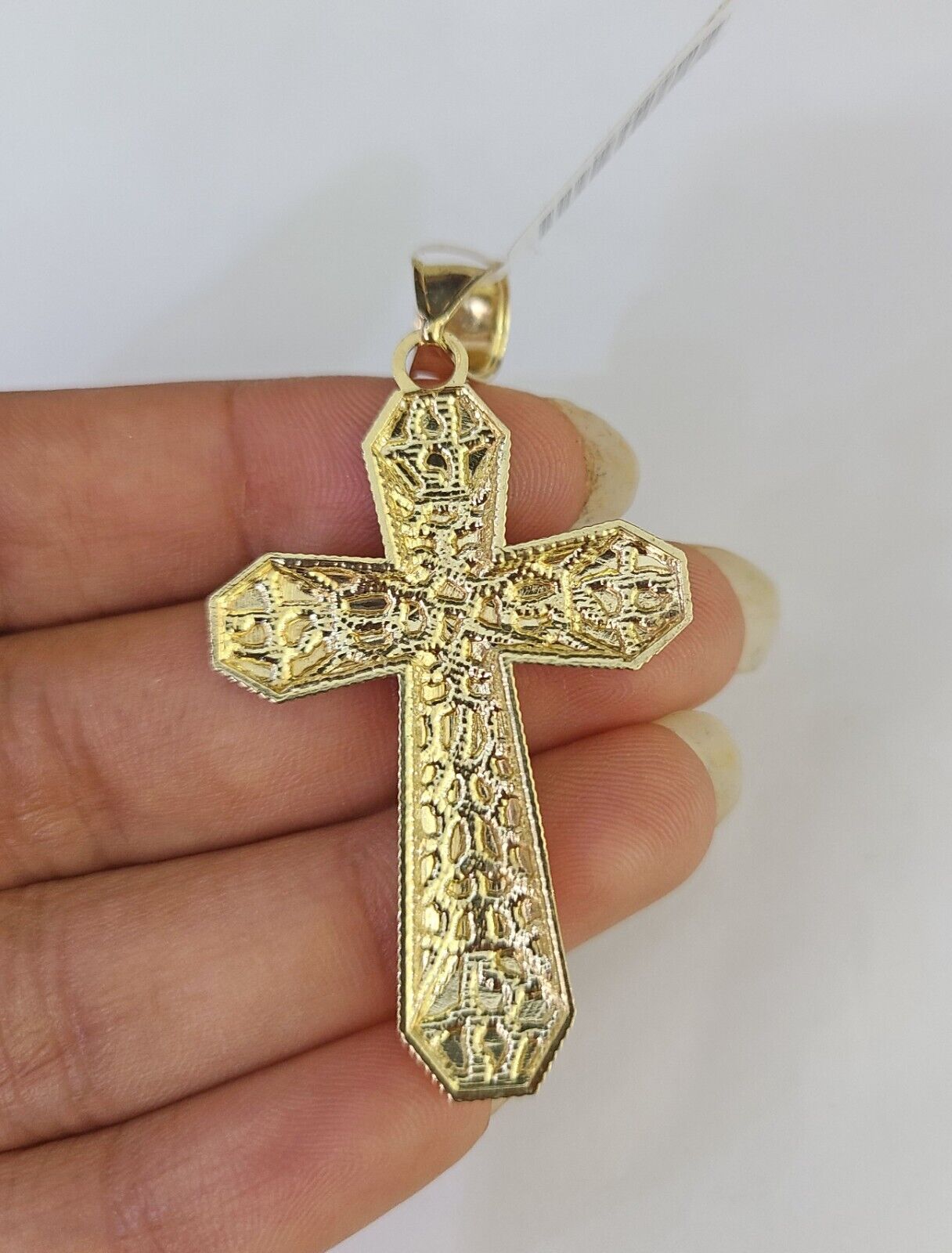 Real 10k Solid Rope Chain Jesus Cross Charm Set 3mm 20"-30" Inch Necklace Gold
