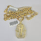 10k Solid Gold Cuban Curb Chain Pharaoh Pendant 6mm 20"-30" SET Necklace Charm