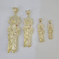 10k Saint Jude Charm Pendant Yellow Gold Men Women 3.5" 3" 2" 1.5" Real