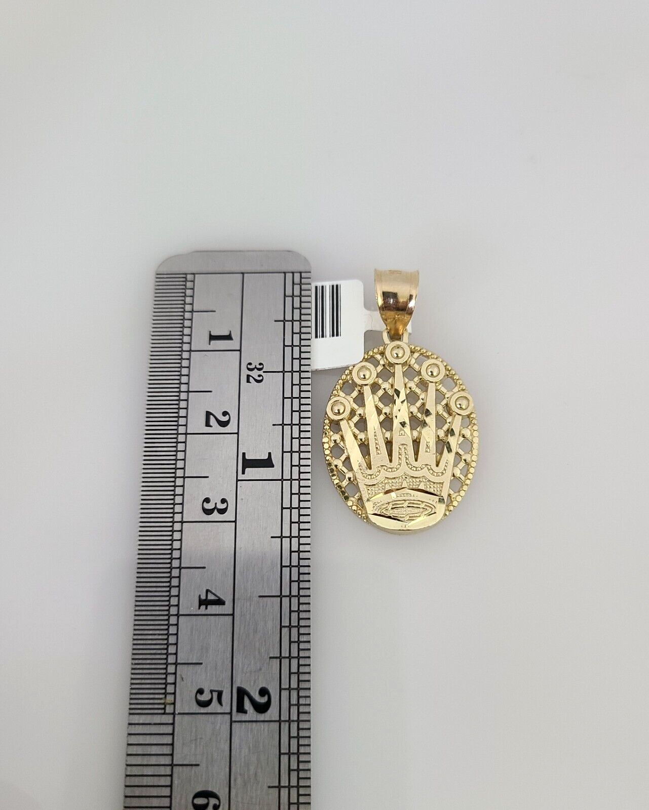 10k Gold Miami Cuban Chain Crown Charm Pendant 3mm 18-28in Necklace Set