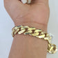 Real 10K Royal Monaco Bracelet Yellow Gold 8.5" Box Clasp 12mm Genuine