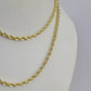 14k Solid Rope Chain Necklace 4mm 18"-28" Inch Yellow Gold Men Women 14Kt