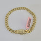 14K Royal Monaco Cuban Bracelet Yellow Gold 7mm 8 inches Box Lock