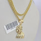 10K Gold Miami Cuban Chain Jesus Head Charm 18"-28" 3mm REAL Pendant Necklace