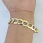 14K Gold Solid Bracelet Cuban Curb Link Diamond Cut 11mm 7" Inch REAL Gold