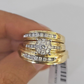 REAL 14k Diamond Ring Yellow Gold Ladies Men Trio SET Wedding Engagement Genuine