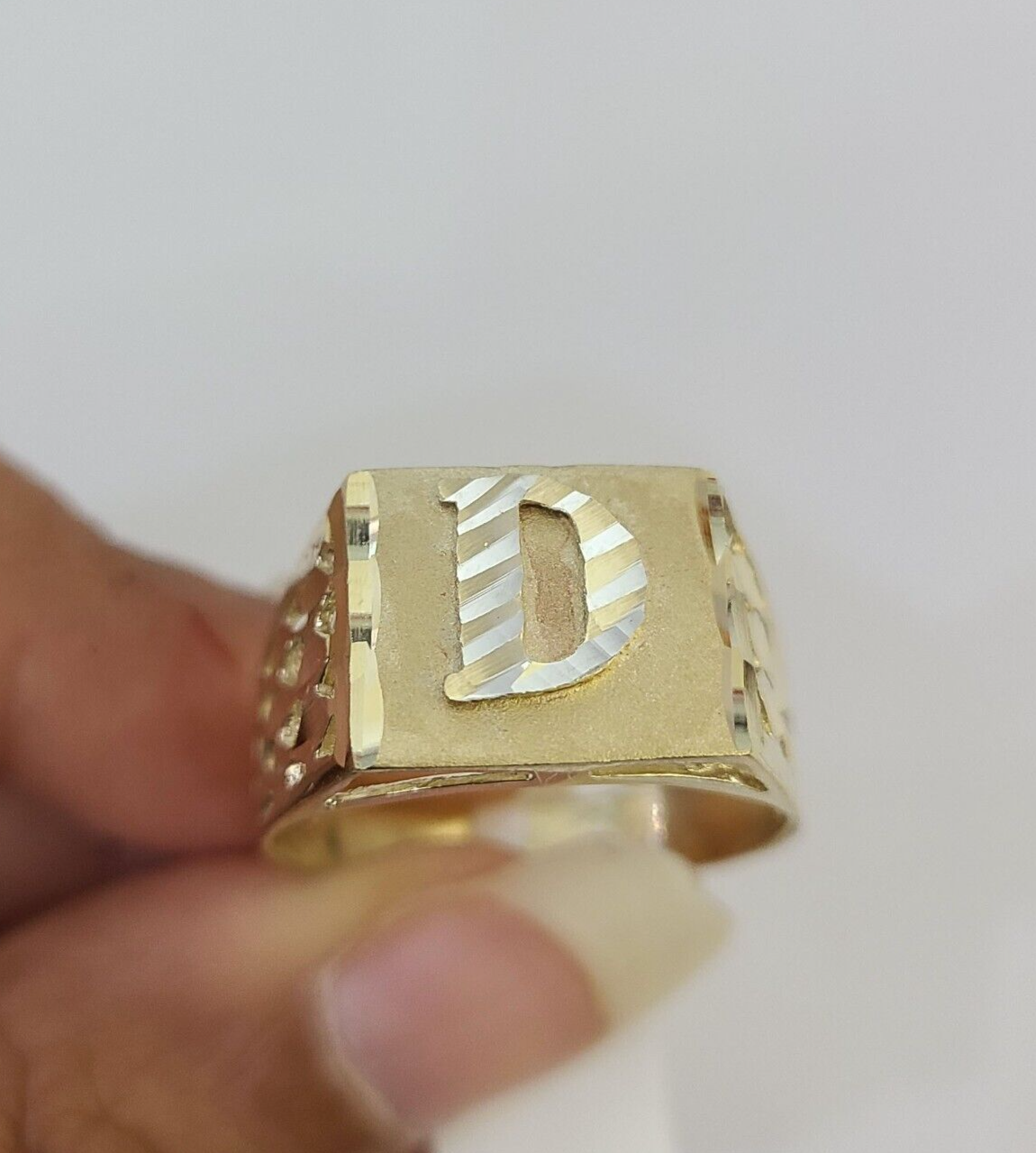 Real 10k Initial D Casual Ring Alphabet Yellow Gold 10kt Genuine