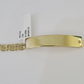 10k Chino ID Bracelet Yellow Gold Box Lock Real 10kt 6.25"