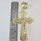 10k Gold Byzantine Necklace Jesus Cross Charm 20-30 inches 9mm REAL SET Chain