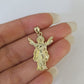 Real 10K Jesus Full Body Pendant Charm Genuine Religious Yellow Gold 1.25"