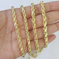 14k Solid Rope Chain Yellow Gold Necklace 4mm 5mm 18-26 Inches Real Men Women