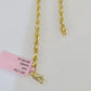 14k Real Solid Rope Chain Yellow Gold 4mm 18"-26" Inch Men Women Genuine