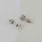 14k White gold Round Earrings Diamond screw-back Lab Created Women Men Studs