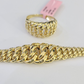 14K Gold Princesa Ring Bracelet 7" 7mm Real Yellow SET Flat Byzantine Link 14Kt