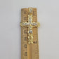 Real 10k Gold Jesus Cross Pendant Charm Crucifix 2 Inch 10kt Yellow Gold For Men