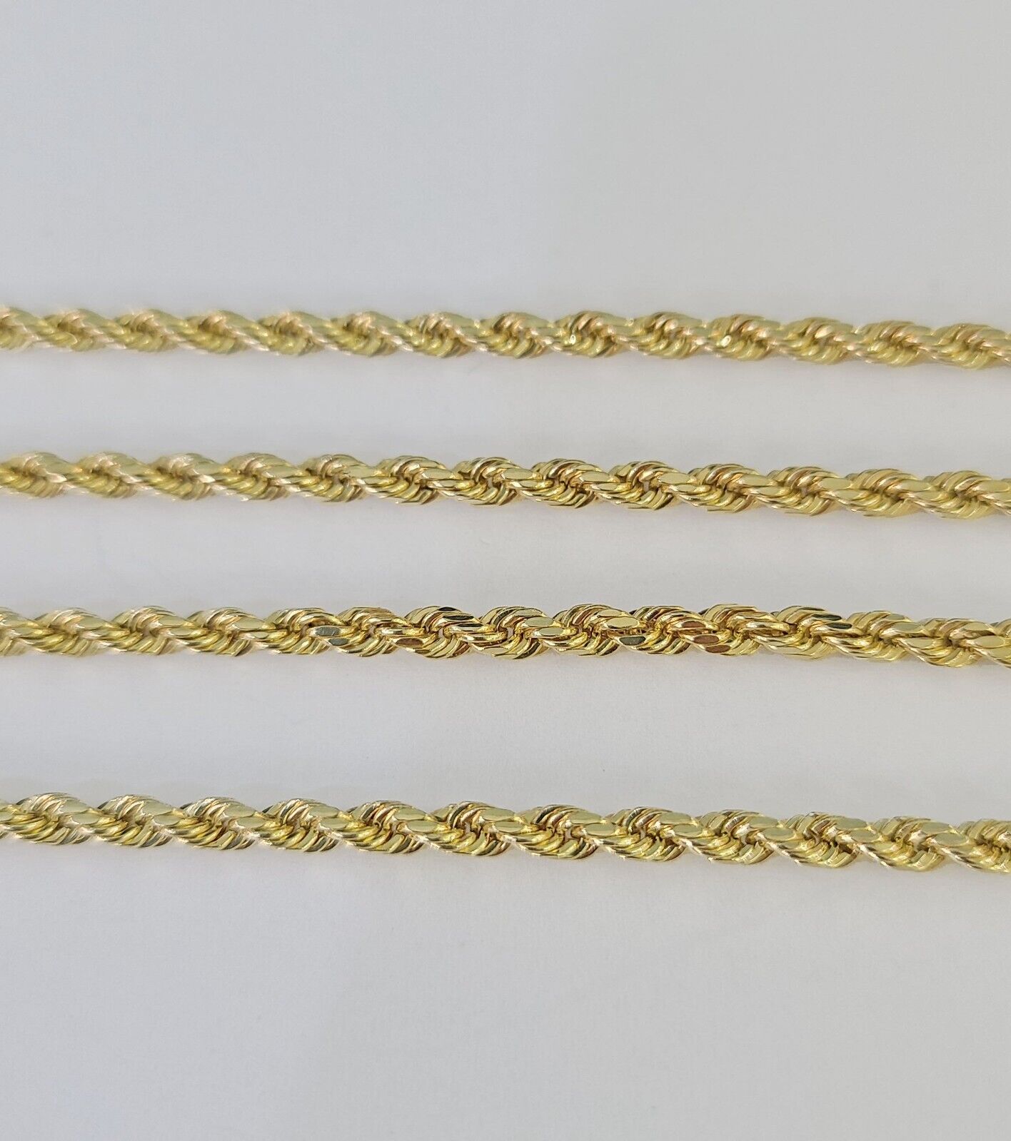 14k Real Rope Chain Yellow Gold 2.5mm 18"-26" Inch Men Women Genuine Necklace