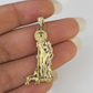 Real 10K Gold Saint Lazaro Charm 10kt yellow Gold Pendent Sheppard Dogs