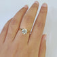 Real 14k Yellow Gold Diamond Ladies Ring Lab Created Women Engagement Wedding