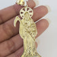 10k Solid Rope Chain Saint Reaper Charm Set 4mm 18"-30" Necklace Gold Pendant