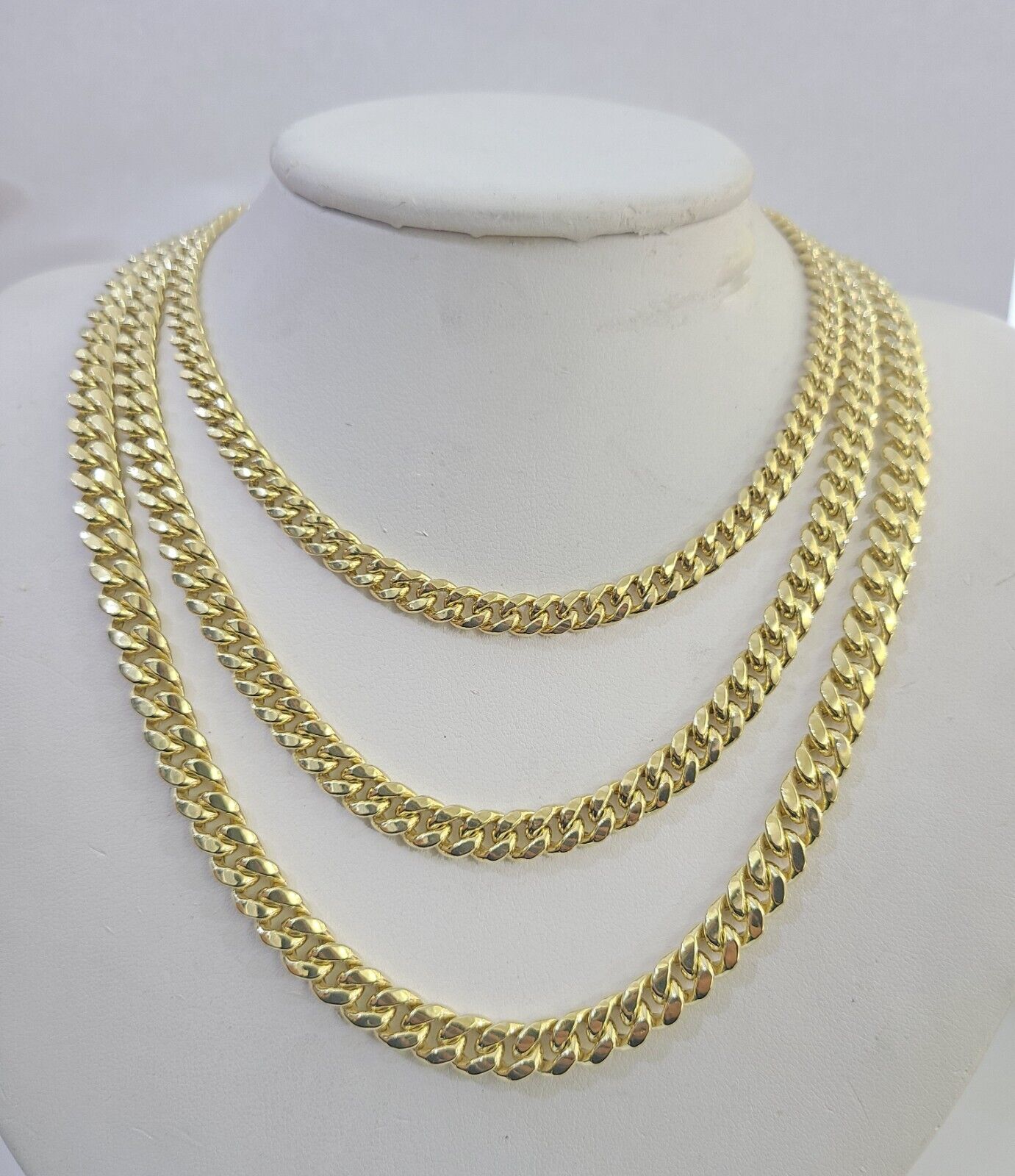 10k Miami Cuban Chain Yellow Gold Necklace 6mm-8mm 20-30 Inches Real Men Women