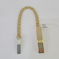 10k Chino ID Bracelet Yellow Gold Box Lock Real 10kt 5.5"