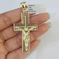 10k Gold Byzantine Necklace Jesus Cross Charm 18-26 inches 3mm SET Chain