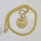 10K Franco Chain Mayan Calendar Pendant Charm Necklace 16"-24" 2mm Gold SET