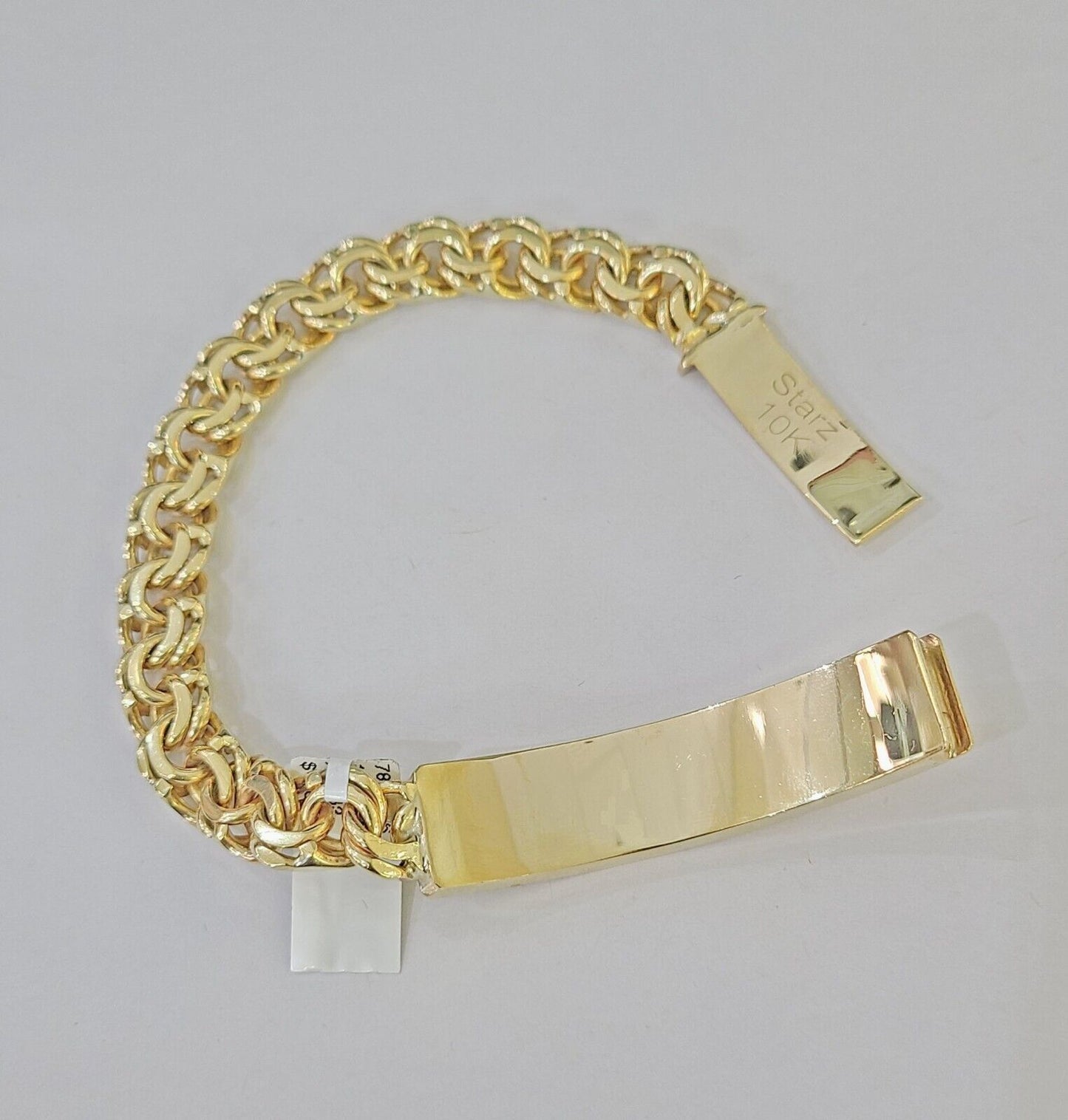 10k Solid Yellow Gold Chino ID Bracelet Size 8" 9mm Inches Box Lock Real 10kt