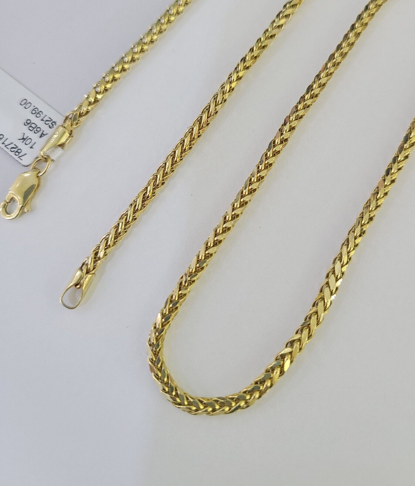 10K Gold Palm Chain 2.5mm 18" 20" 22" 24" 26" 28" Yellow Gold Real Men Women