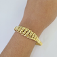 10K Gold Flat Byzantine Link Princesa Bracelet 7mm 7.5" inch Real Yellow