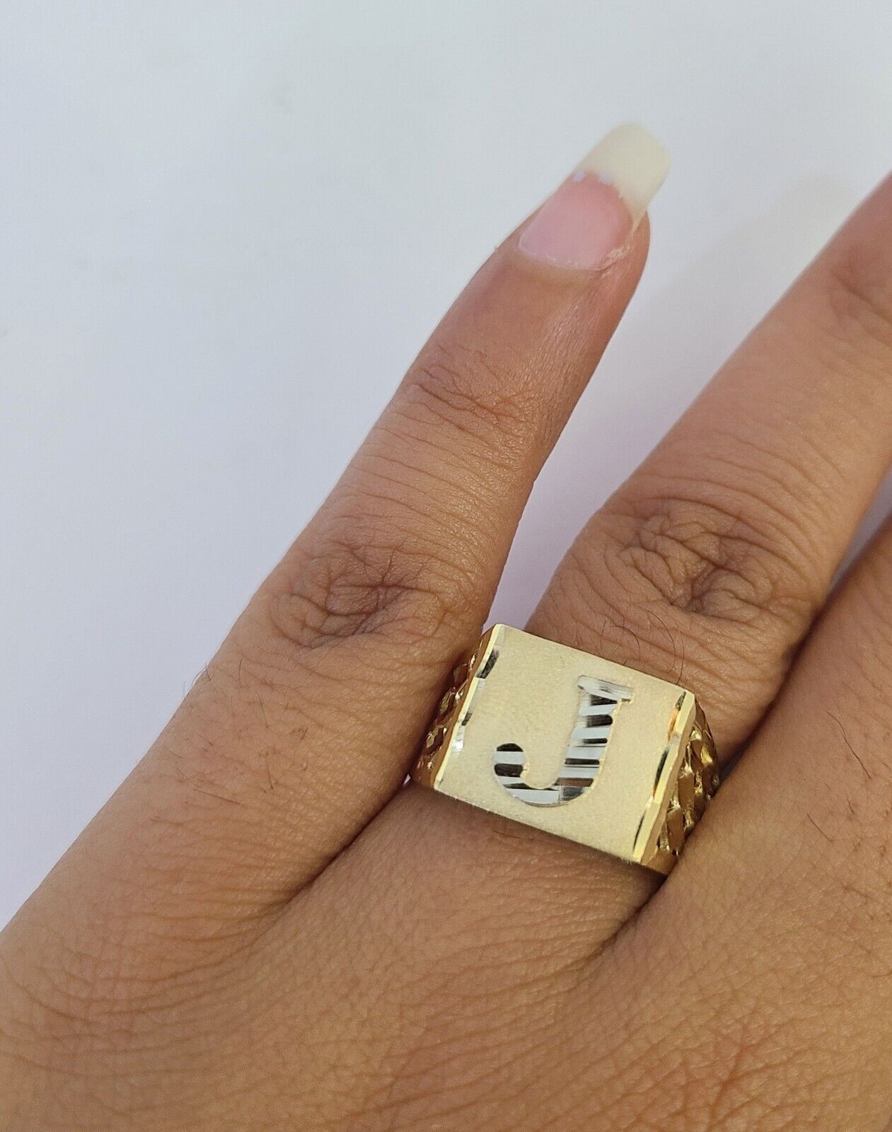 Real 10k Initial J Casual Ring Alphabet Yellow Gold 10kt Genuine