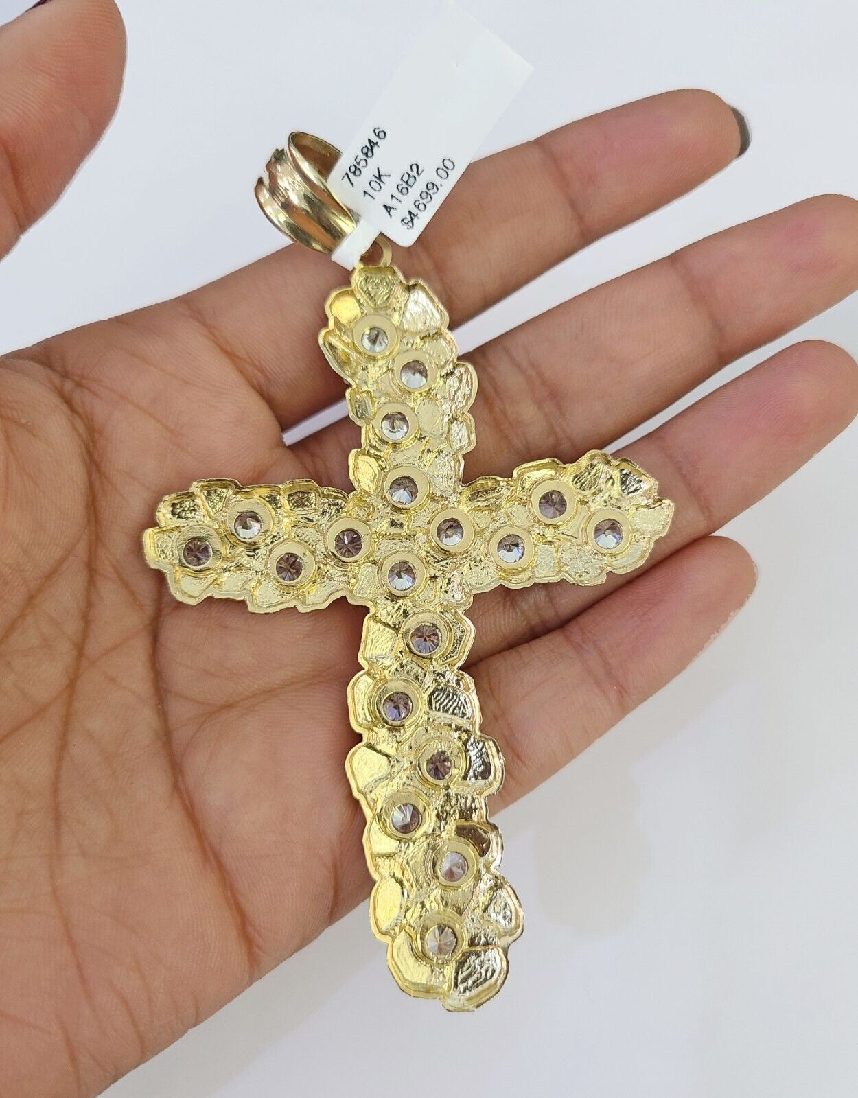 10K Franco Chain Jesus Cross Pendant Charm Necklace 20"-26" 5mm Gold Yellow SET