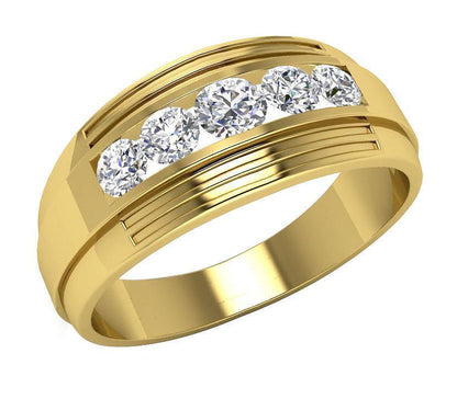 Men 14k White Yellow Rose Gold Wedding Ring Band Genuine 1 CT Round Diamond