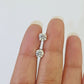 10k White gold Round Earrings Diamond screw-back Lab Created Women Men Studs