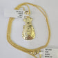 10K Solid Franco Chain Money Bag Pendant Dollar Charm Necklace 18"-24" 1.5mm