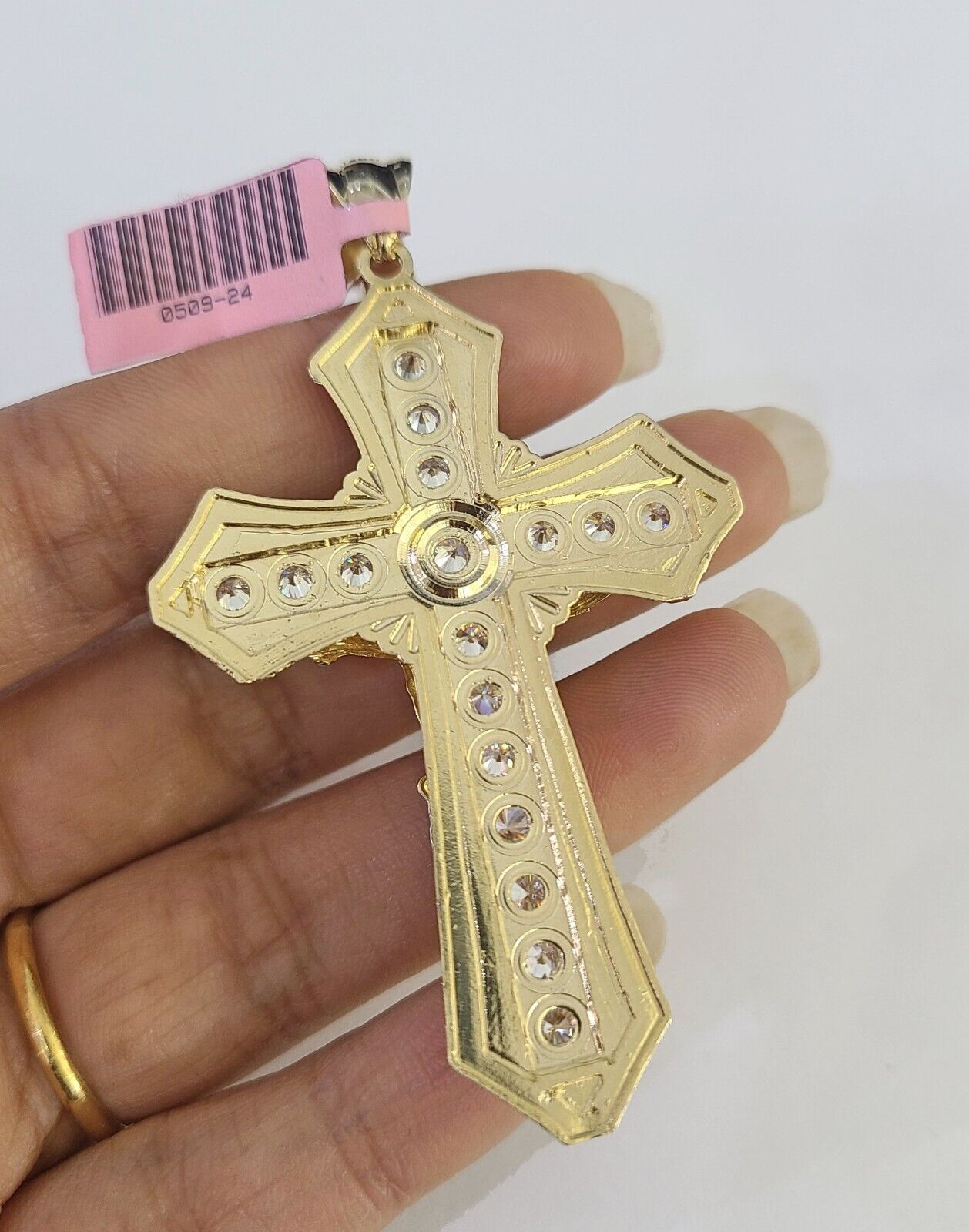 14k Jesus Christ Cross Charm Pendant Yellow Gold REAL Genuine 14kt