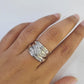 REAL 14k Diamond Ring White Gold Ladies Men Trio SET Wedding Engagement Genuine