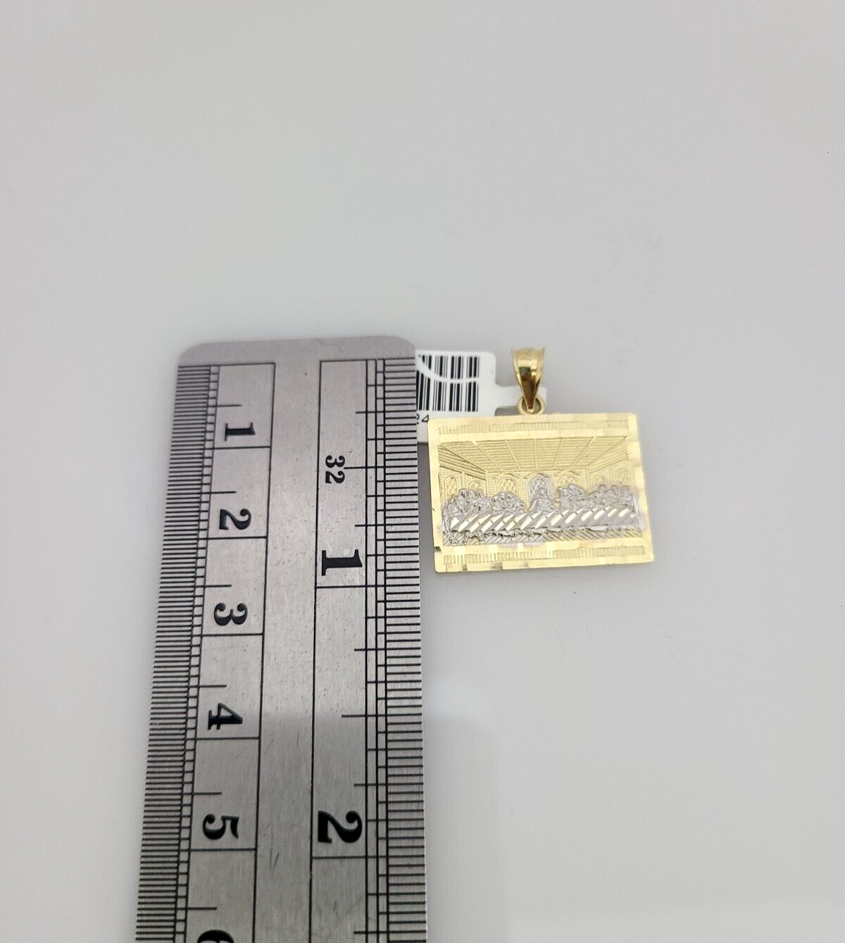 10k Gold Solid Cuban Curb Chain Necklace Last Supper Pendant Set 3mm 18"-26"