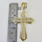 10K Miami Cuban Link Chain Jesus Cross Pendent Charm 6mm 20"-30" Necklace