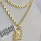 10k Gold Initial D Charm Rope Chain 16"-26" 2.5mm SET Necklace Alphabet Pendant