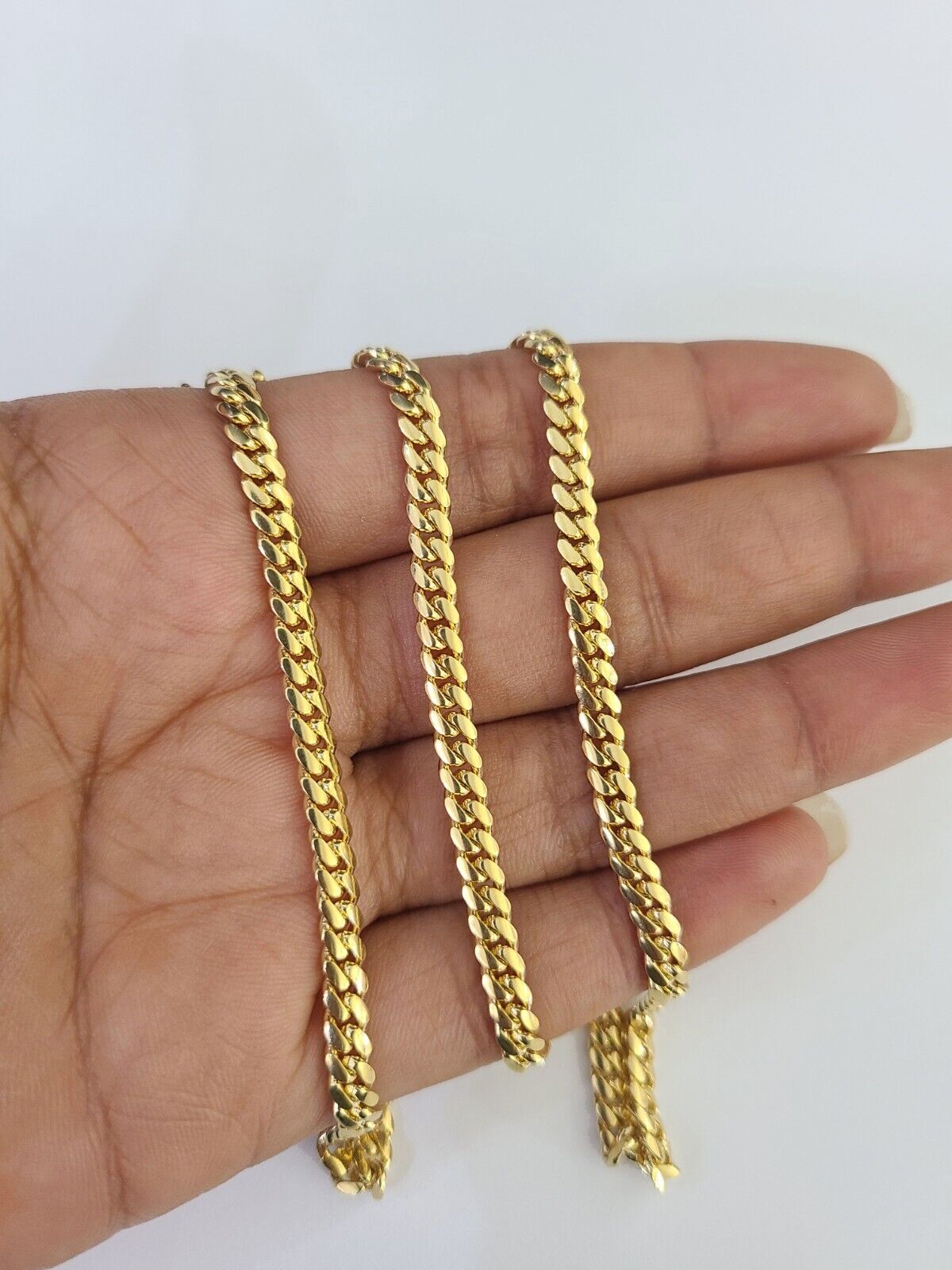 18k Solid Miami Cuban Necklace Chain Yellow Gold 4mm 20" Inch Genuine Real