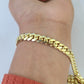 14K Solid Yellow Gold Miami Cuban Bracelet Box Clasp 8.5" Inch 7mm Link