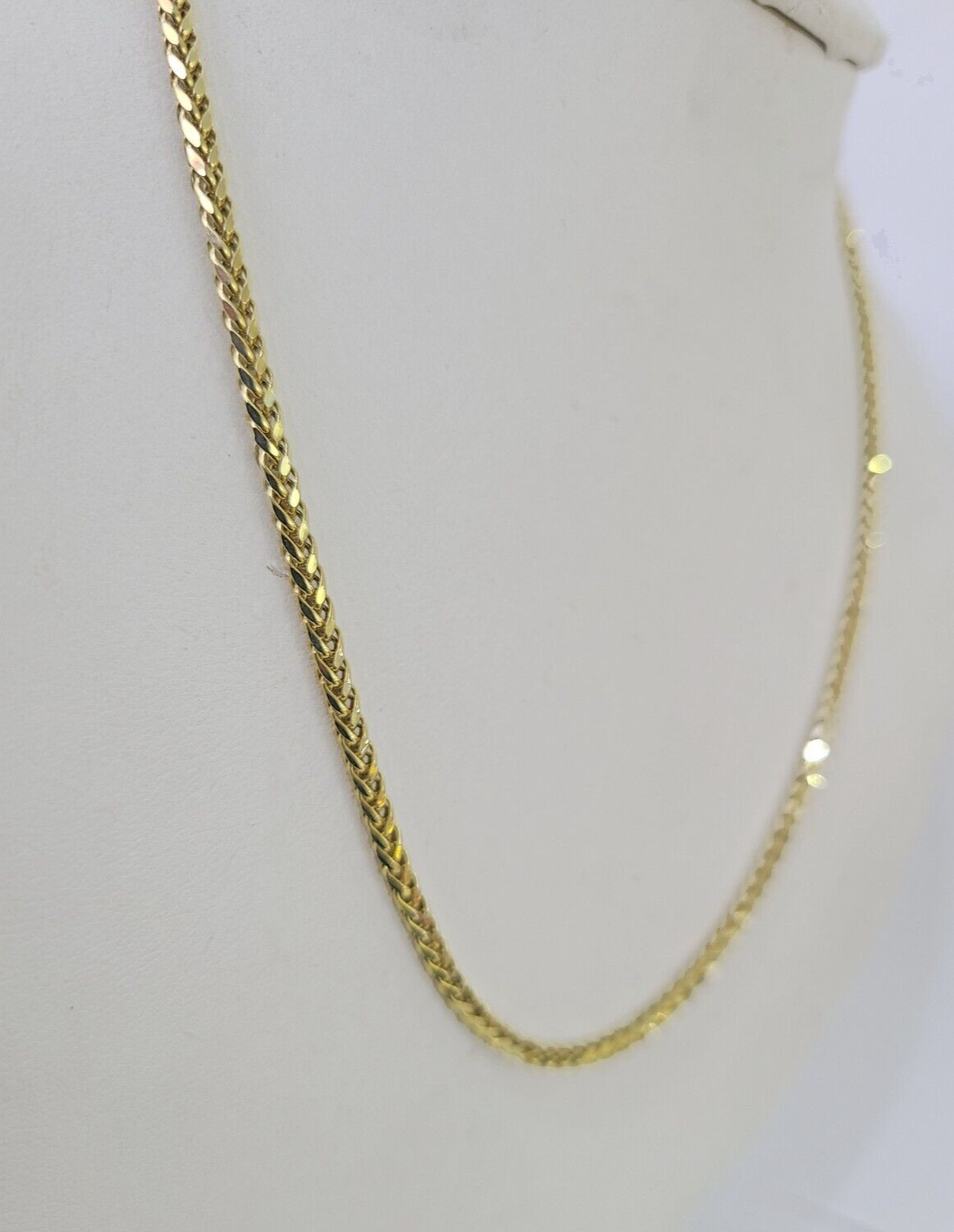 Real 10k Palm Chain 2.5mm Yellow Gold Wheat Necklace 24 inches