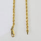 18k Real Solid Rope Chain Yellow Gold 3mm 18"-26" Inch Genuine 18kt Necklace