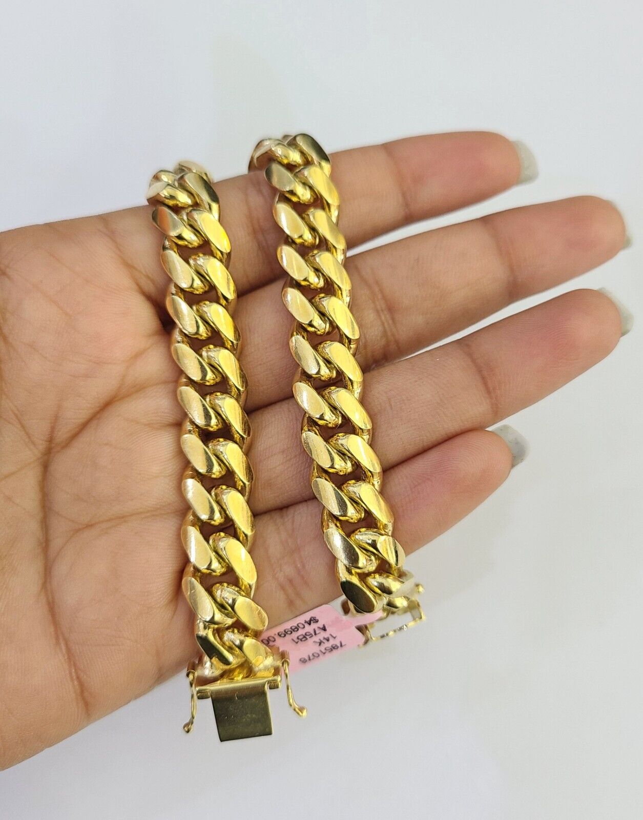 Real 14k Solid Miami Cuban Link Bracelet Gold 10mm 8.5" Box Lock 14kt Yellow