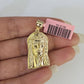 Real 14k Rope Chain Jesus Head Charm Set Yellow Gold 4mm 18-30" Necklace Pendant