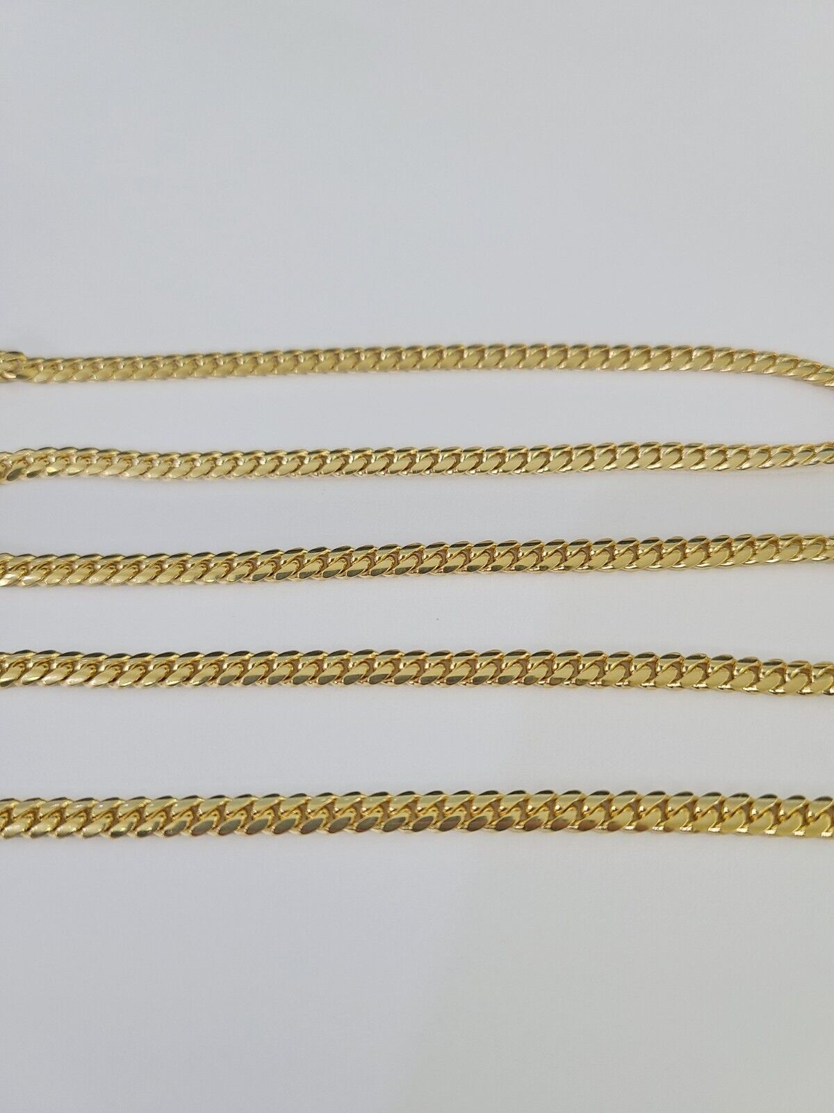 18k Solid Miami Cuban Chain Yellow Gold 4mm 24" Inch Genuine Necklace Real